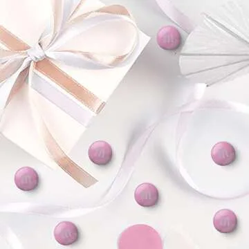M&M’S Pink Milk Chocolate Candy, 2lbs Resealable Pack for Birthday Party Favors, Party Decor, Baby Shower Decorations, Gender Reveal Ideas, Valentine's Day, Dessert Tables and More
