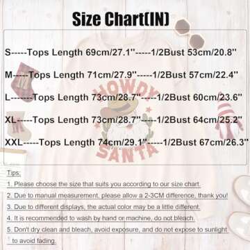 CM C&M WODRO Women Christmas Sweatshirt Western Cowboy Retro Howdy Santa Sweater Shirt Xmas Crewneck Holiday Pullover Tops(Apricot,XXLarge)