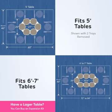 Greige - The Lazy Susan Revolution - The First Patented Lazy Susan Turntable Expandable for Rectangular & Oblong Tables - Kitchen & Dining Tables - Great Gift! Parties & Gatherings