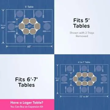 Greige - The Lazy Susan Revolution - The First Patented Lazy Susan Turntable Expandable for Rectangular & Oblong Tables - Kitchen & Dining Tables - Great Gift! Parties & Gatherings