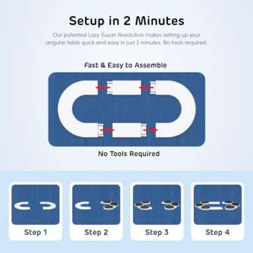 Greige - The Lazy Susan Revolution - The First Patented Lazy Susan Turntable Expandable for Rectangular & Oblong Tables - Kitchen & Dining Tables - Great Gift! Parties & Gatherings