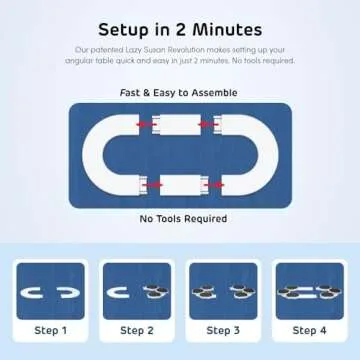 Greige - The Lazy Susan Revolution - The First Patented Lazy Susan Turntable Expandable for Rectangular & Oblong Tables - Kitchen & Dining Tables - Great Gift! Parties & Gatherings