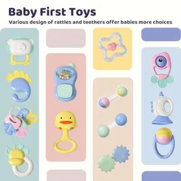 Cuterabit 13PCS Baby Rattles - Fun Teething Toys with Storage Case
