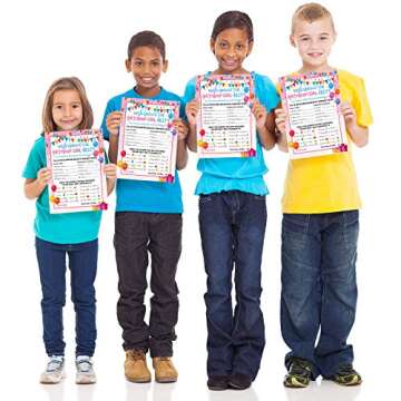 Skylety Birthday Girl Game Cards - 50 Fun Activities