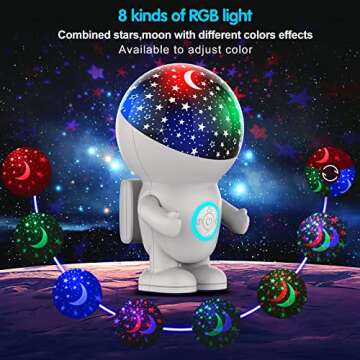 Night Light Projector,Night Light for Kids,Astronaut Star Projector with Energy Halo 1h Timer and 36...