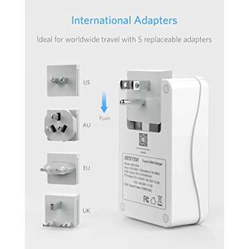BESTEK 3000W International Travel Adapter - Compact & Powerful for Global Travel