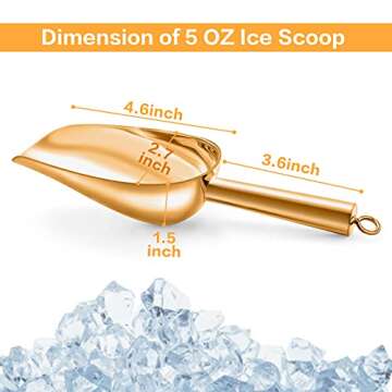 TeamFar Ice Scoops, 5oz Stainless Steel Canister Small Ice Candy Scoop for Kitchen Dispenser Buffet ...