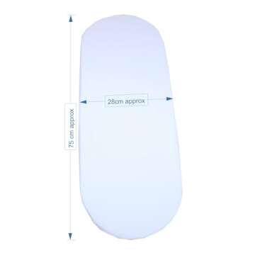 BabyPrem 2 Moses Basket Sheets Fitted White Cotton 29 x 11 x 1.25 inches