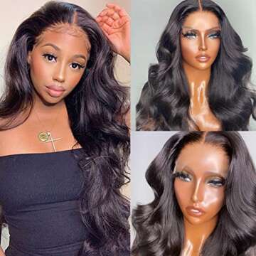 UNICE Body Wave Wigs Human Hair for Black Women Lace Front Glueless Wig Pre Plucked