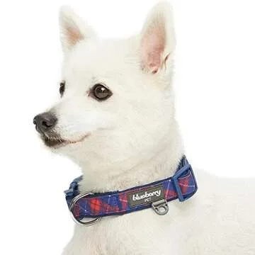 Comfy Adjustable Scottish Plaid Dog Collar for Large Dogs