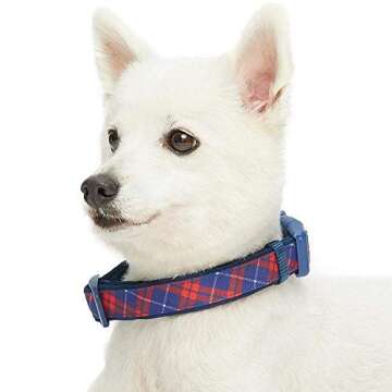 Comfy Adjustable Scottish Plaid Dog Collar for Large Dogs
