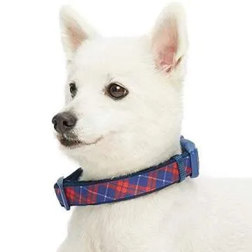 Comfy Adjustable Scottish Plaid Dog Collar for Large Dogs