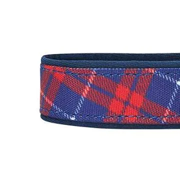 Comfy Adjustable Scottish Plaid Dog Collar for Large Dogs