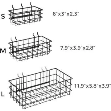 INCLY 143PCS Pegboard Hooks Organizer Accessories Set, Including 3 Packs Pegboard Baskets S/M/L, Peg Board Hooks Accessory Kit Hanging Tools for Garage Storage Wall Attachment