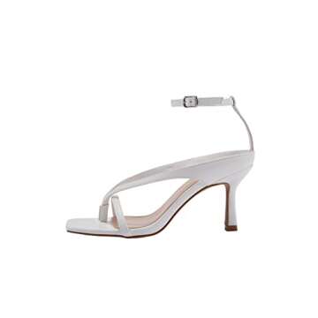 VETASTE Women's Strappy Kitten Heel Sandals Square Toe Stiletto Heels Ankle Strap Party Dress Shoes