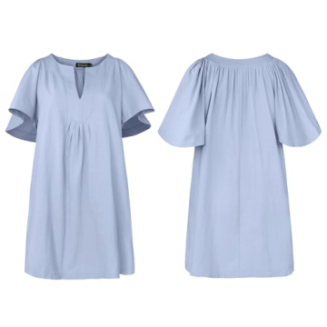 ROYLAMP Women's Elegant Pleated Dress with Pockets