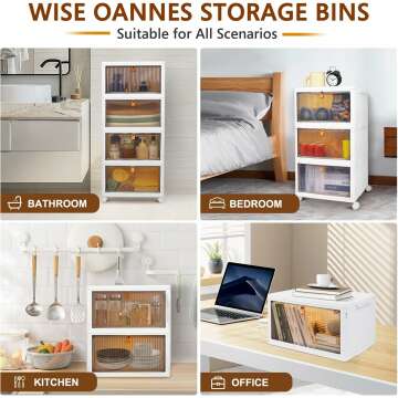 Stackable Plastic Storage Bins with Wheels