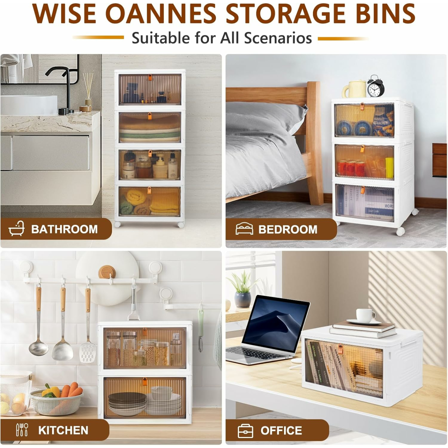 Stackable Plastic Storage Bins with Wheels