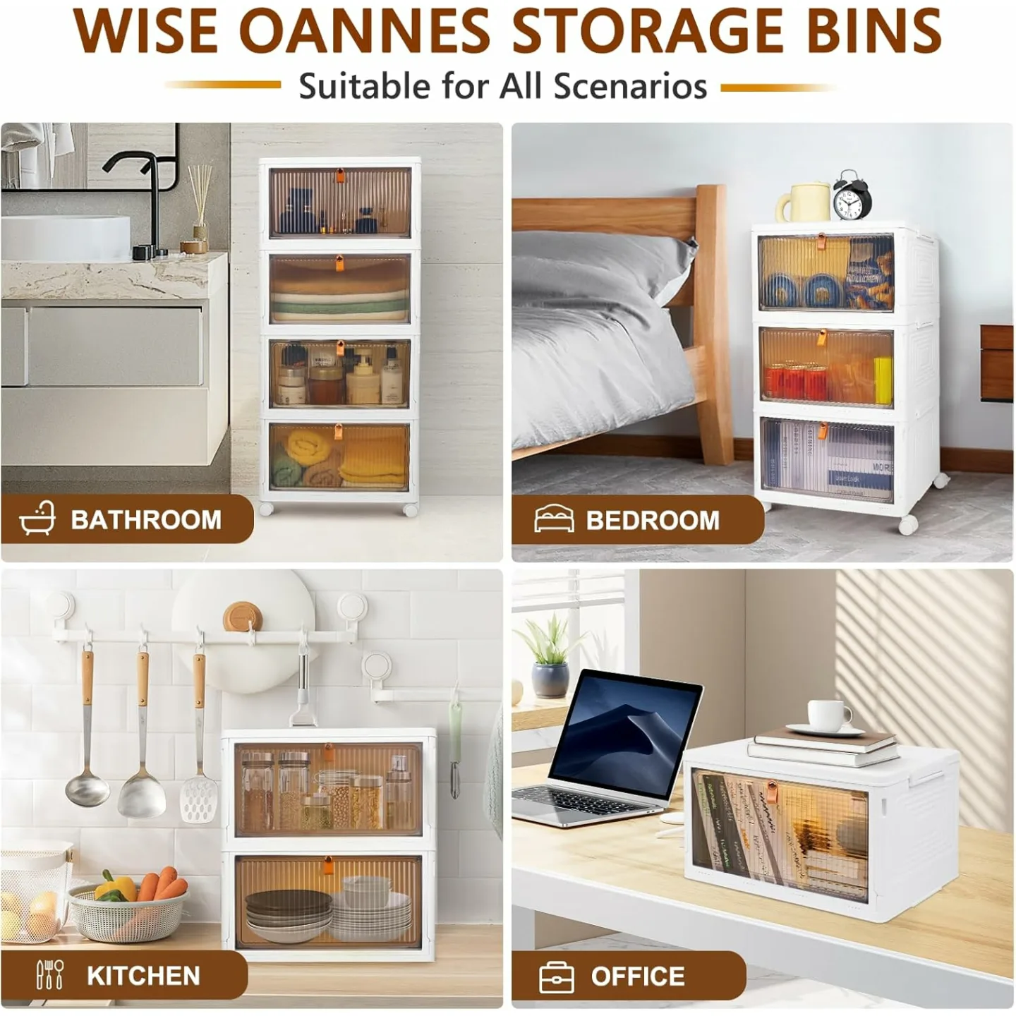 Stackable Plastic Storage Bins with Wheels