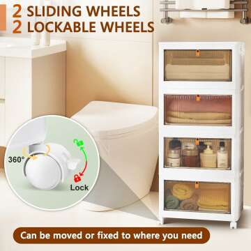 Stackable Plastic Storage Bins with Wheels