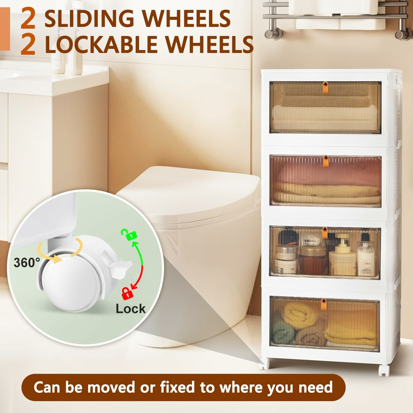 Stackable Plastic Storage Bins with Wheels