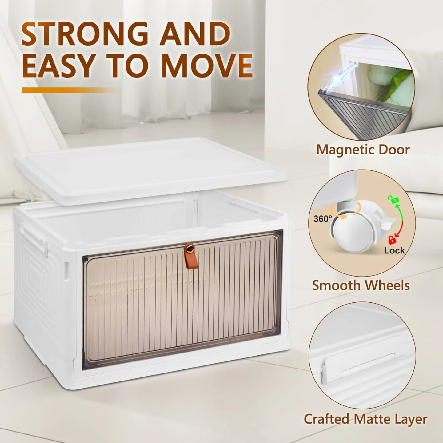 Stackable Plastic Storage Bins with Wheels