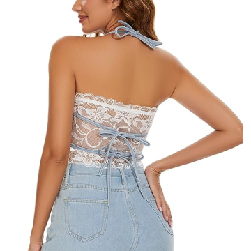 Yendoll Women's Butterfly Crop Top for Summer Fun