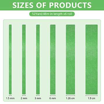 Chinco 6 Rolls Pinstripe Tape for Precise Automotive Masking and DIY Art Projects