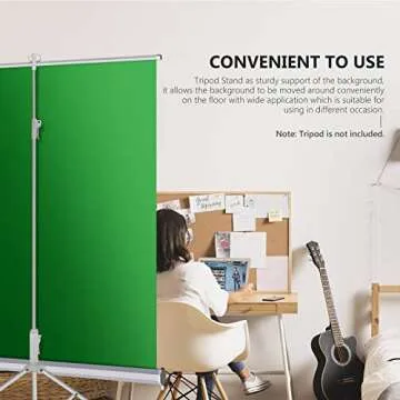 Neewer Green Screen, 5x6ft/1.5x1.8m Wall Ceiling Mountable Chroma Key Green Backdrop for Background Removal, Pull Down Auto-Locking, Wrinkle-Resistant Polyester, Aluminum Shell for Video Game Stream
