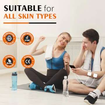 TENS Unit Replacement Pads 2X2, Latex Free 24PCS