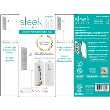 Sleek Socket Ultra-Thin Outlet Concealer with Extension