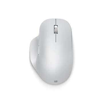 Microsoft Bluetooth Ergonomic Mouse - Glacier with comfortable thumb rest, up to 15months battery li...