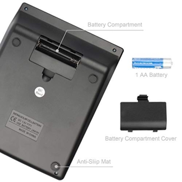 HIHUHEN Large Electronic Calculator - Dual Power & 12 Digit Display