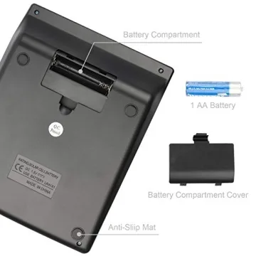 HIHUHEN Large Electronic Calculator - Dual Power & 12 Digit Display