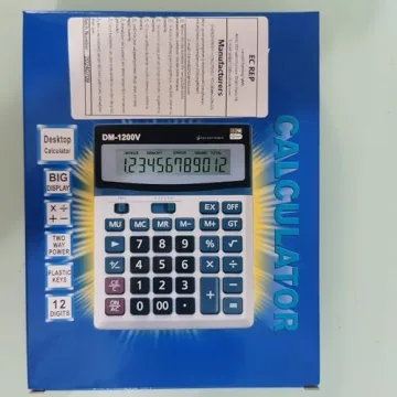 HIHUHEN Large Electronic Calculator - Dual Power & 12 Digit Display
