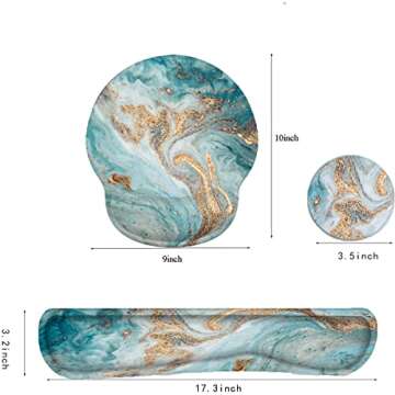 Hiyong Memory Foam Mouse Pad and Keyboard Pad Set - Lightweight for Easy Typing & Pain Relief - Ergo...