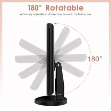 WEILY Lighted Vanity Makeup Mirror 1x/2x/3x Magnification Trifold with 21 LED Lights Touch Screen and USB Charging, 180 Degree Adjustable Stand for Countertop Cosmetic Makeup Mirror(Black)