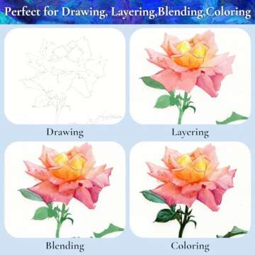 iBayam Valentines Day Stationery Kids Gift Set for School Classmates Exchange Gift, 72 Colors Colored Pencils for Kids Adult Coloring Books, Preppy School Supplies, Drawing Sketching Doodling Pencils