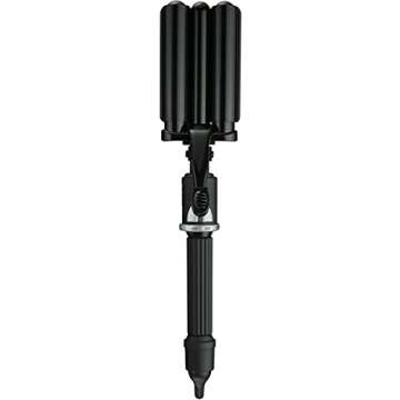BabylissPRO Porcelain Ceramic Triple Barrel Waver, Black