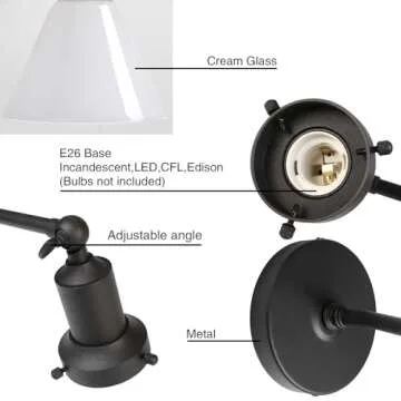 PERMO Vintage Slope Pole Wall Mount Sconce Light Fixture