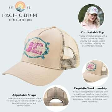 PACIFIC BRIM Women's Adjustable Cap Mesh Side Panels Trucker Hat - Bad Hair Day