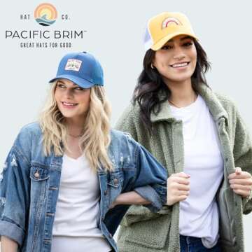 PACIFIC BRIM Women's Adjustable Cap Mesh Side Panels Trucker Hat - Bad Hair Day