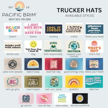 PACIFIC BRIM Women's Adjustable Cap Mesh Side Panels Trucker Hat - Bad Hair Day