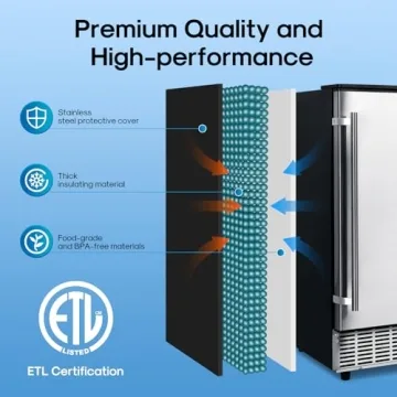 ICEPURE Under Counter Ice Maker with Self-Cleaning 15 inch Ice Maker