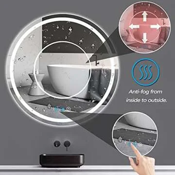 DIDIDADA 24" Round LED Wall Mirror for Luxurious Bathrooms