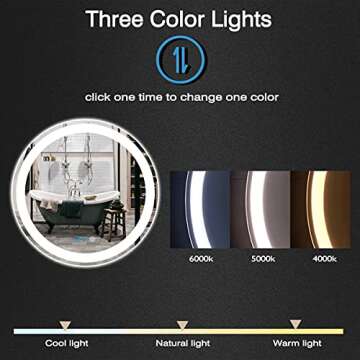 DIDIDADA 24" Round LED Wall Mirror for Luxurious Bathrooms