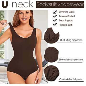 Dazzle fairy Bodysuit for Women Tummy Control Shapewear Seamless Sculpting Full Body Shaper Womens Tops Dupes Sleeveless