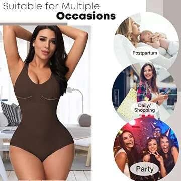 Dazzle fairy Bodysuit for Women Tummy Control Shapewear Seamless Sculpting Full Body Shaper Womens Tops Dupes Sleeveless