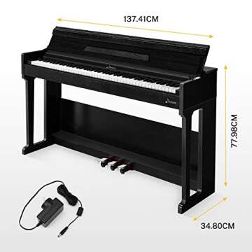 Donner DDP-90 Digital Piano, 88 Key Weighted Piano Keyboard for Beginner/Professional W/Three Pedals, Supports U-disk Music Playing, PC/Tablet/Cell Phone Connecting, Audio In/Output