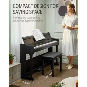 Donner DDP-90 Digital Piano, 88 Key Weighted Piano Keyboard for Beginner/Professional W/Three Pedals, Supports U-disk Music Playing, PC/Tablet/Cell Phone Connecting, Audio In/Output